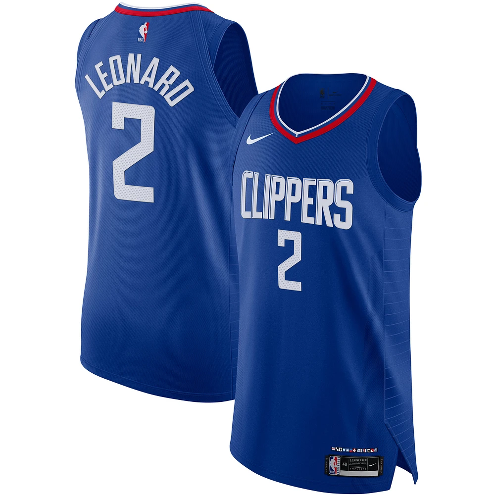 Maillot authentique Nike Kawhi Leonard Royal LA Clippers pour homme - Édition Icon