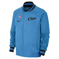 Veste Nike bleu clair LA Clippers 2024/25 City Edition Authentic Showtime Performance entièrement zippée pour homme