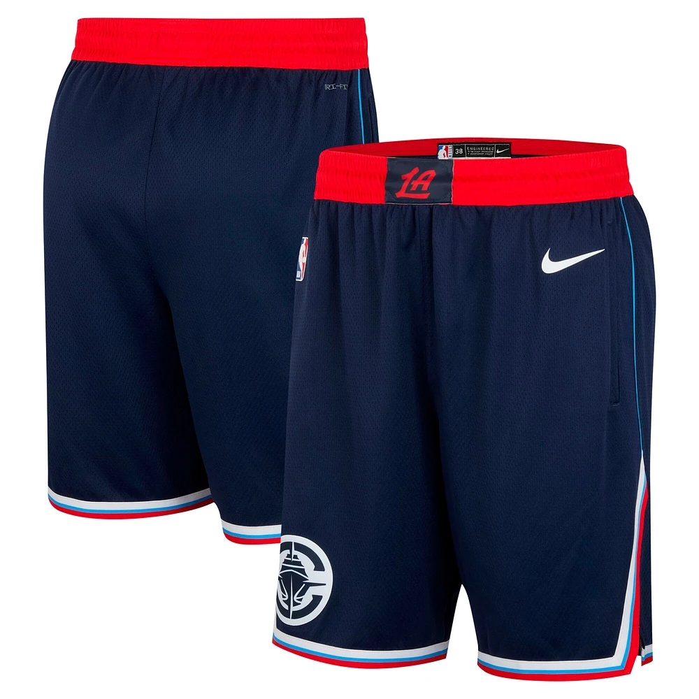 Short Nike bleu marine LA Clippers 2024/25 Icon Edition Swingman pour homme