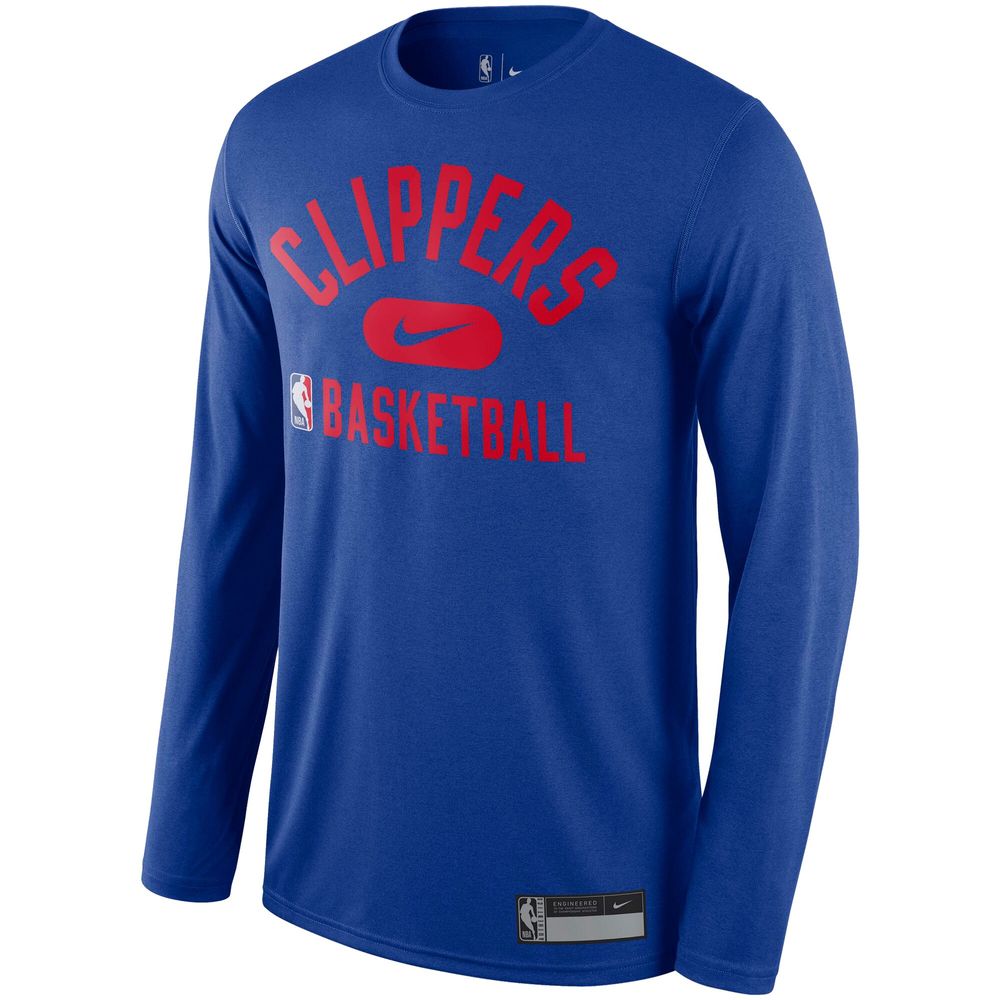 LA Clippers Nike Youth Essential Practice Performance Long Sleeve T-Shirt -  Royal