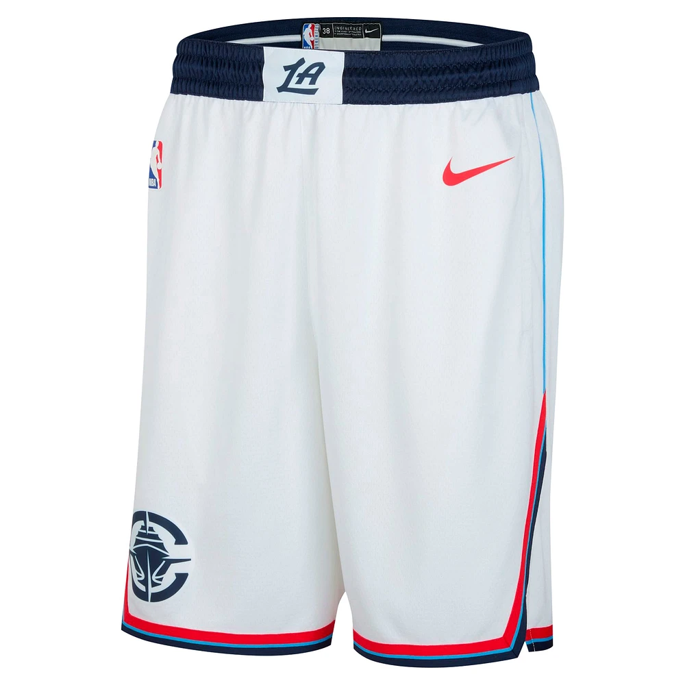 Men's Nike White LA Clippers 2024/25 Association Edition Swingman Shorts