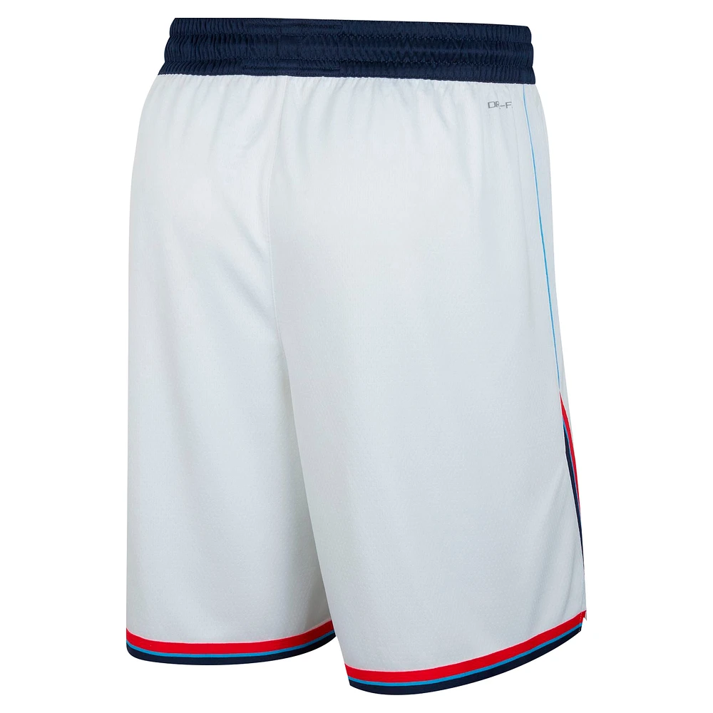 Men's Nike White LA Clippers 2024/25 Association Edition Swingman Shorts