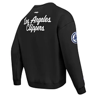 Men's Pro Standard Black LA Clippers Paint the City Drop Shoulder Sweatshirt