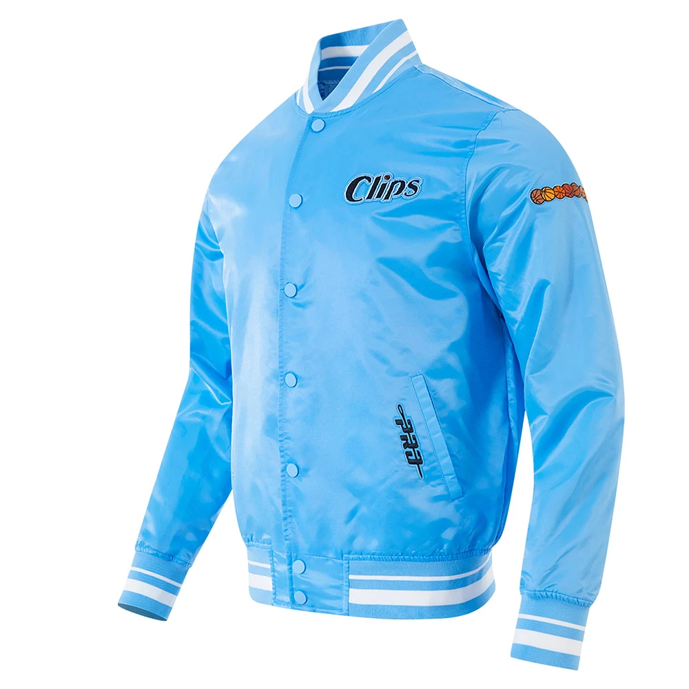 Men's Pro Standard Blue LA Clippers 2024/25 City Edition Chenille Satin Full-Snap Jacket