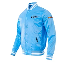 Men's Pro Standard Blue LA Clippers 2024/25 City Edition Chenille Satin Full-Snap Jacket