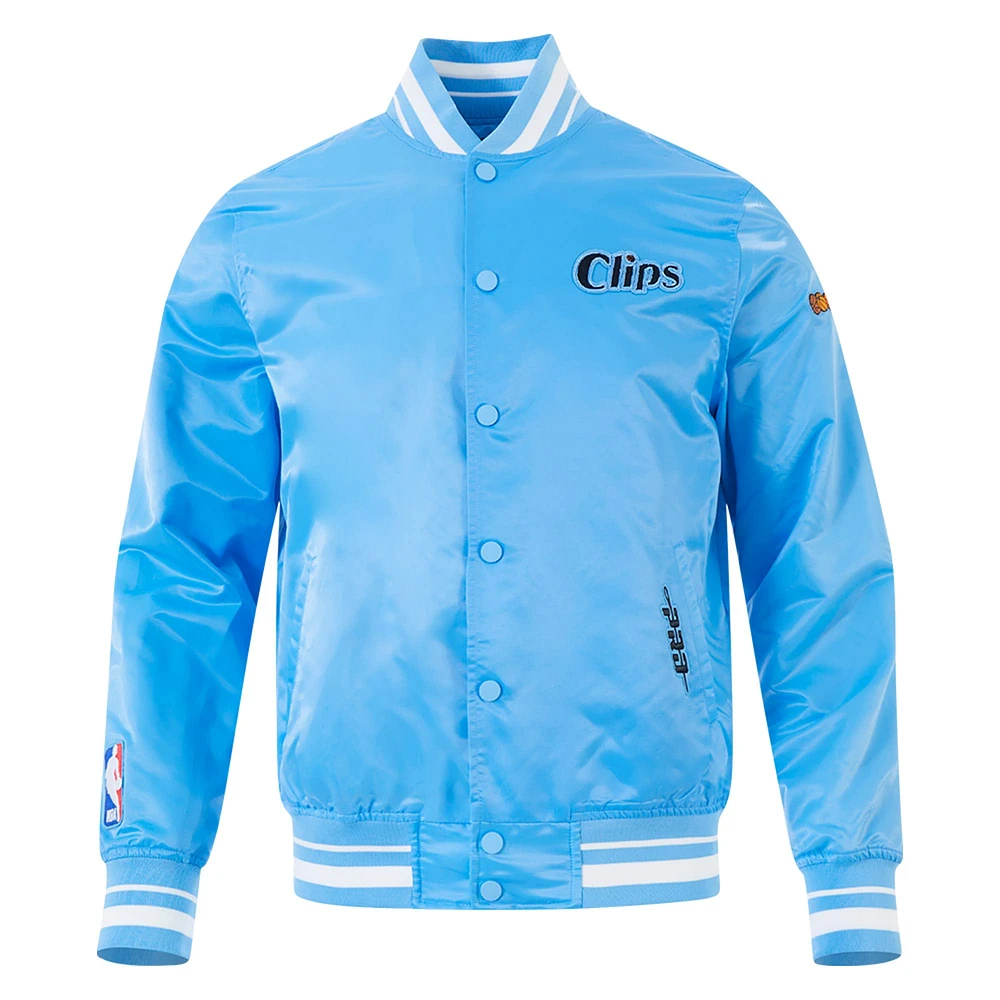Men's Pro Standard Blue LA Clippers 2024/25 City Edition Chenille Satin Full-Snap Jacket