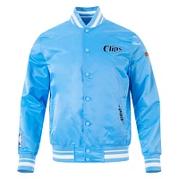 Men's Pro Standard Blue LA Clippers 2024/25 City Edition Chenille Satin Full-Snap Jacket