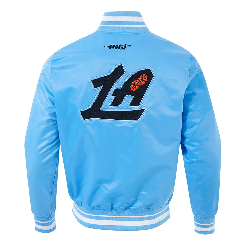 Men's Pro Standard Blue LA Clippers 2024/25 City Edition Chenille Satin Full-Snap Jacket
