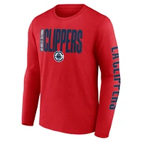 T-shirt à manches longues LA Clippers Vision pour homme rouge