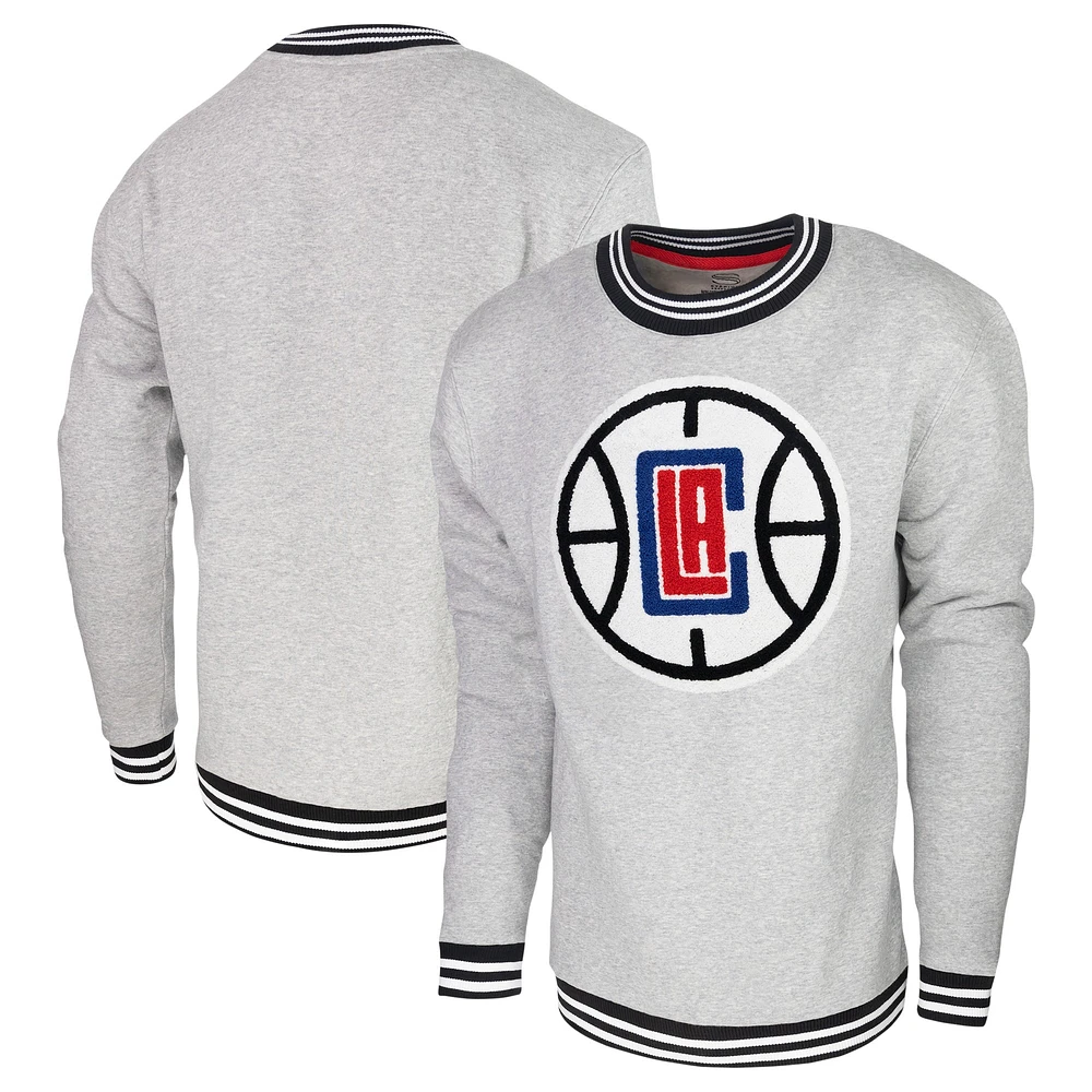 Men's Stadium Essentials Heather Gray LA Clippers Club Level Pullover Sweatshirt