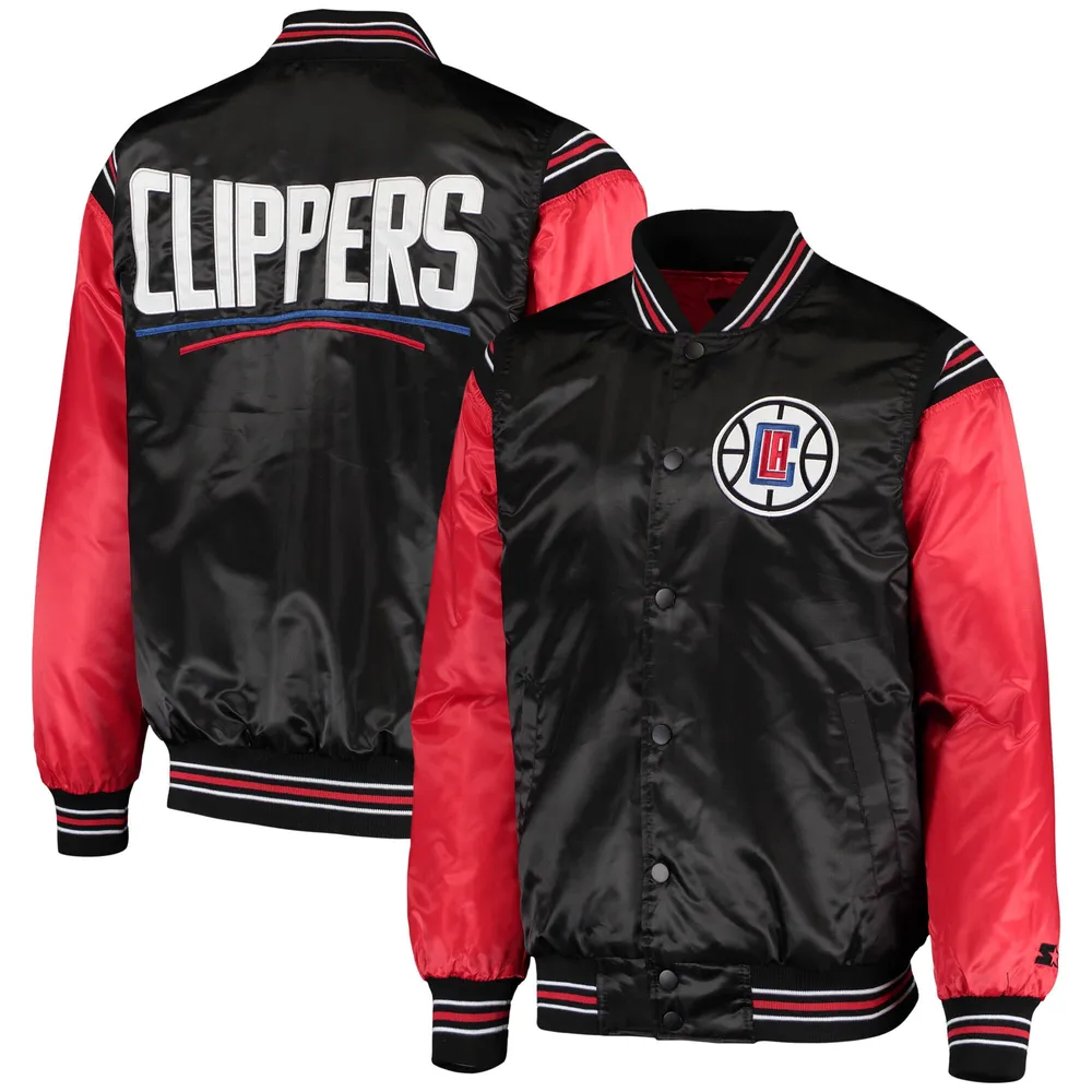 Men's Starter Black Brooklyn Nets The Captain II Full-Zip Varsity Jacket