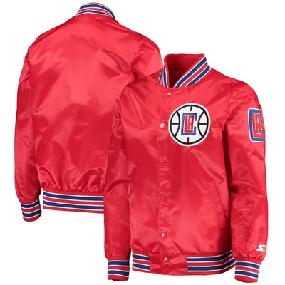 Men's Washington Wizards Starter Red/Navy 75th Anniversary Leader Color  Block Satin Full-Snap Jacket