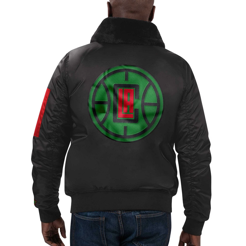 Veste Homme Starter x Ty Mopkins Black LA Clippers History Month Satin Full-Zip Jacket