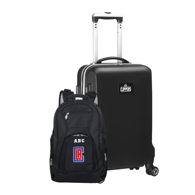 LA Clippers MOJO Personalized Deluxe 2-Piece Backpack & Carry-On Set - Black