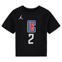 Preschool Jordan Brand Kawhi Leonard Black LA Clippers Statement Edition Name & Number T-Shirt
