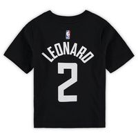 Preschool Jordan Brand Kawhi Leonard Black LA Clippers Statement Edition Name & Number T-Shirt