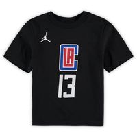 Preschool Jordan Brand Paul George Black LA Clippers Statement Edition Name & Number T-Shirt