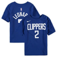 Préscolaire Nike Kawhi Leonard Royal LA Clippers Team T-shirt avec nom et numéro