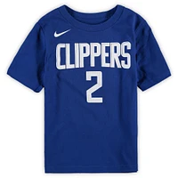 Préscolaire Nike Kawhi Leonard Royal LA Clippers Team T-shirt avec nom et numéro