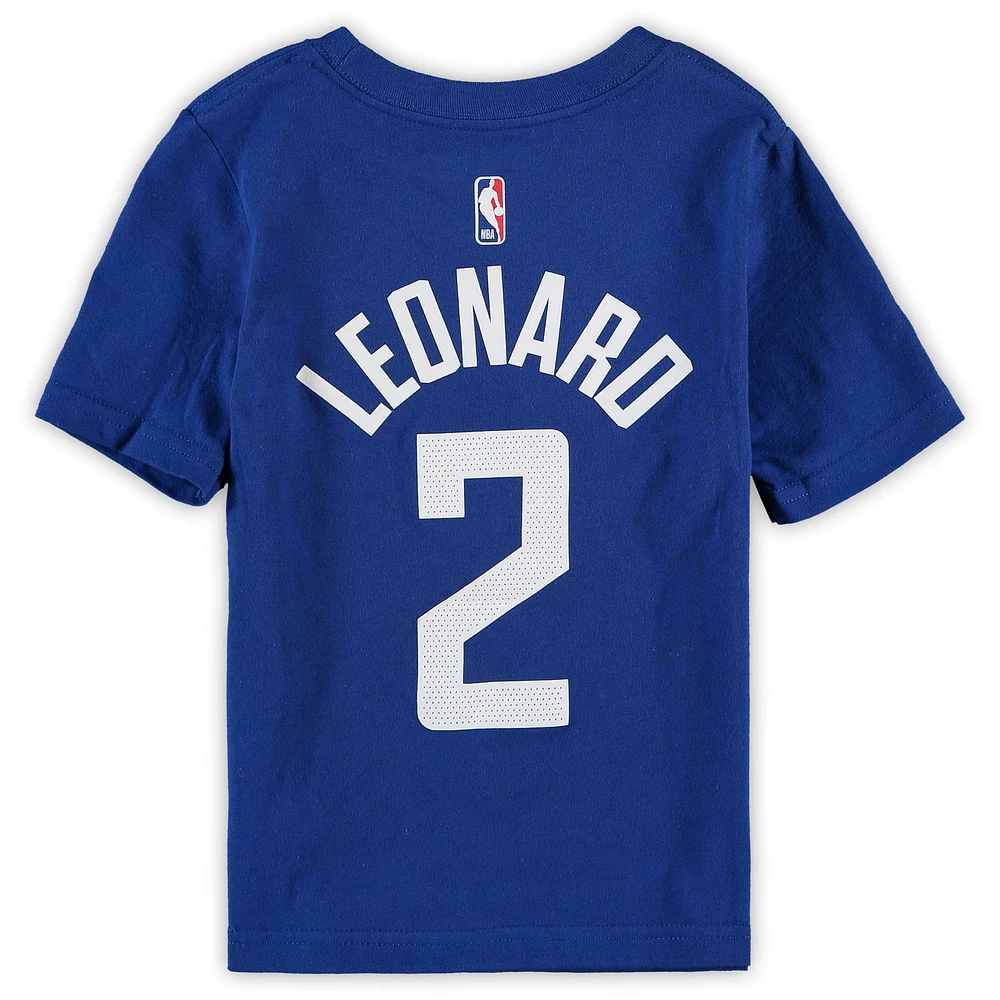 Préscolaire Nike Kawhi Leonard Royal LA Clippers Team T-shirt avec nom et numéro