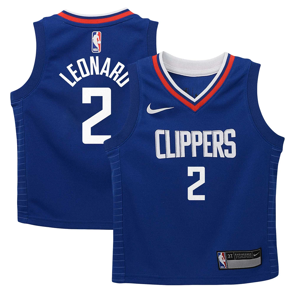 Maillot de joueur Nike Kawhi Leonard bleu LA Clippers Swingman pour tout-petit - Édition Icon