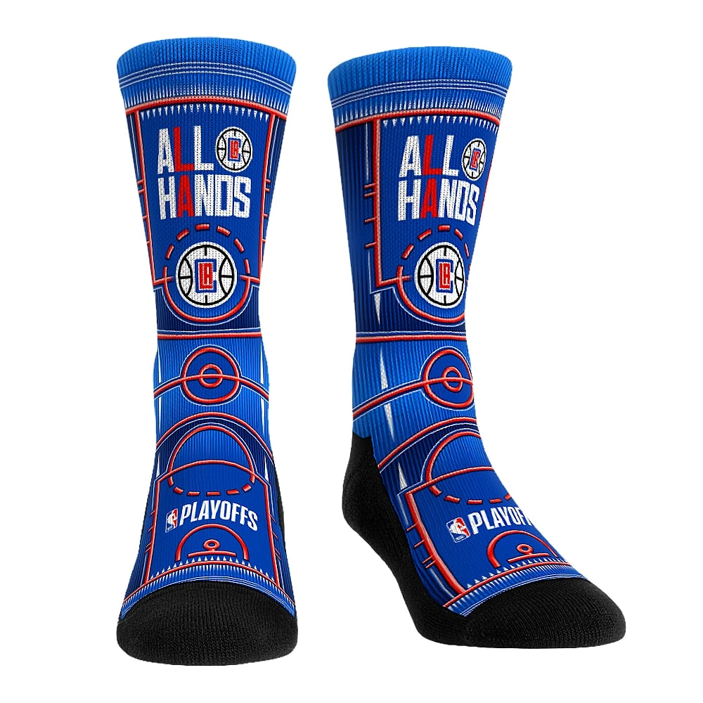 Unisex Adult Rock Em Socks Royal LA Clippers 2024 NBA Playoffs Slogan Crew