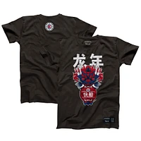 T-shirt unisexe Hyperfly Heather Black LA Clippers Année du Dragon Collection Nouvel An Lunaire