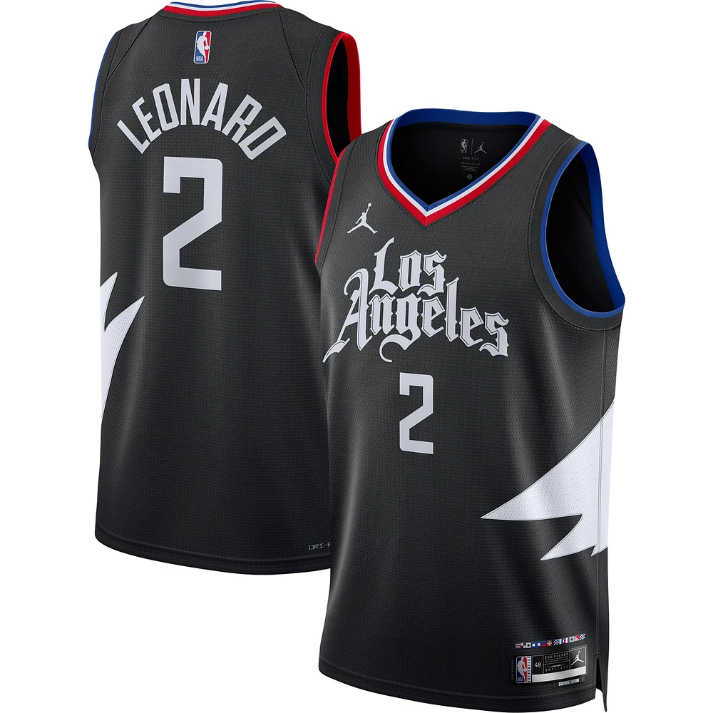 Unisexe Jordan Brand Kawhi Leonard Noir LA Clippers Swingman Jersey - Statement Edition