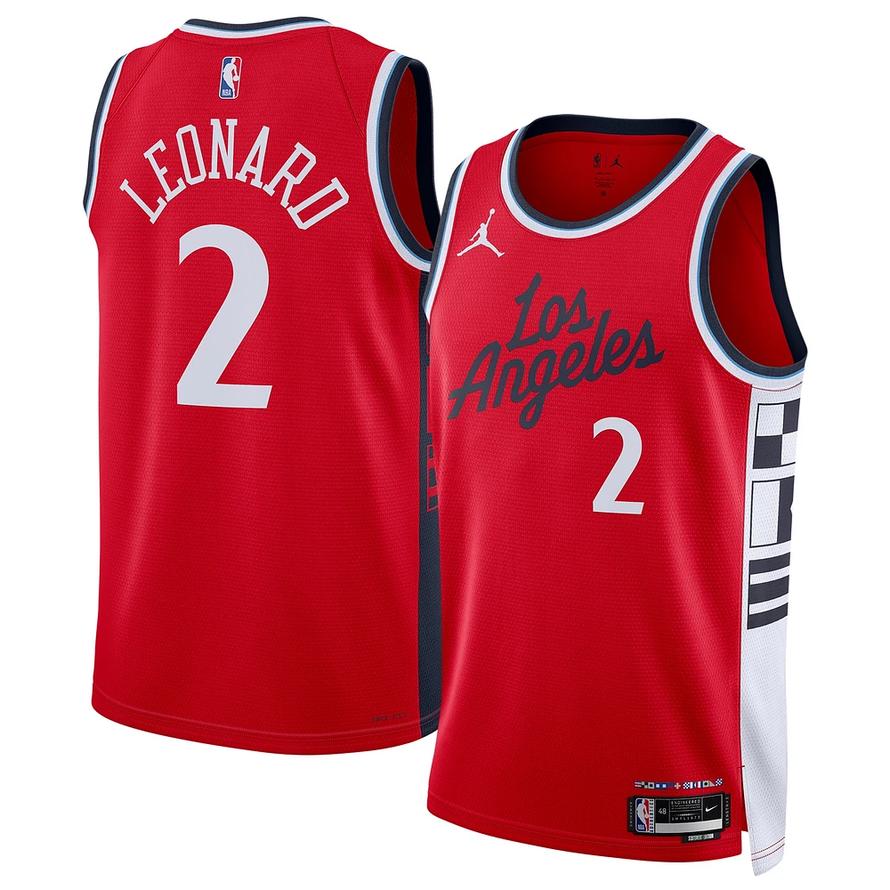 Maillot Swingman unisexe Jordan Brand Kawhi Leonard rouge LA Clippers 2024/25 - Édition Statement