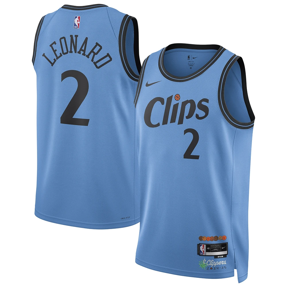 Unisex Nike Kawhi Leonard Light Blue LA Clippers 2024/25 Swingman Player Jersey - City Edition