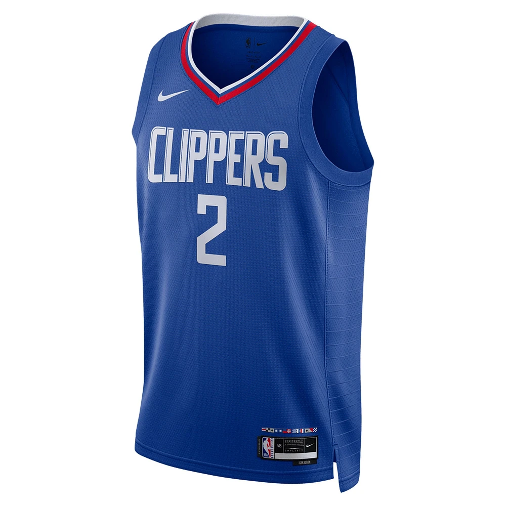 Maillot de joueur Nike Kawhi Leonard Royal LA Clippers Swingman unisexe - Icon Edition