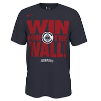T-shirt Nike bleu marine unisexe LA Clippers 2025 NBA Playoffs On-Court Mantra