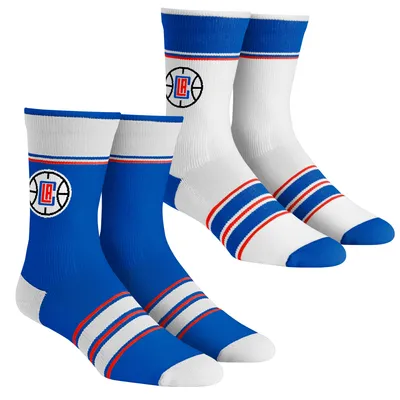 Unisexe Rock Em Socks LA Clippers Multi-Stripe Team Crew Lot de 2 chaussettes