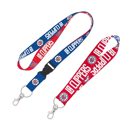 WinCraft LA Clippers 2-Pack Lanyard with Detachable Buckle & Key Strap Set