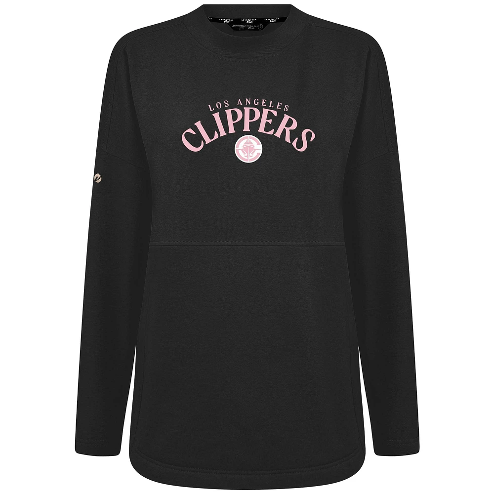 Women's Levelwear  Black LA Clippers Mother's Day Beaudry Arched Pullover Sweatshirt