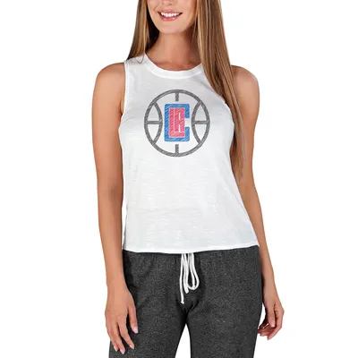 LA Clippers DKNY Sport Women's Mia Vintage Tank Top - White