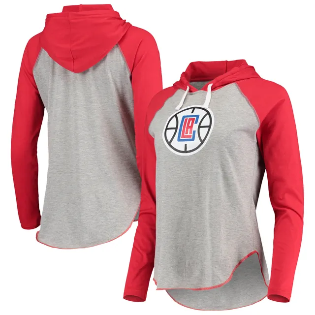 Women's G-III 4Her by Carl Banks White La Clippers MVP Raglan Hoodie Long Sleeve T-Shirt Size: Small