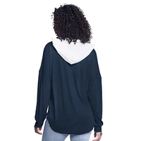 Women's G-III 4Her by Carl Banks Navy LA Clippers Bench Player Oversized Long Sleeve Hooded Top