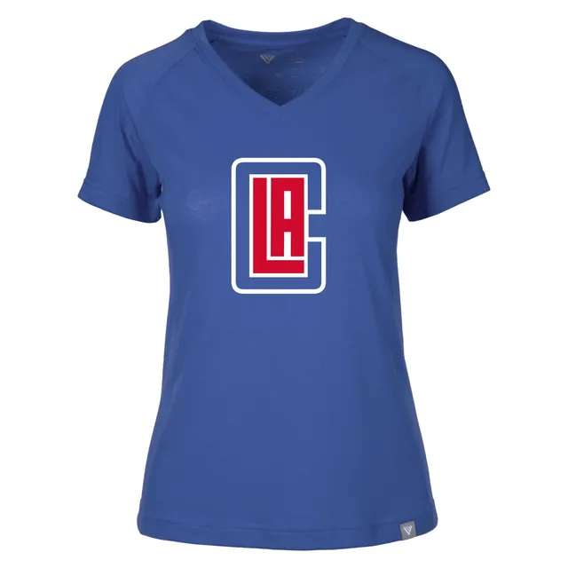 Women's Royal/White La Clippers Team V-Neck T-Shirt Size: Medium