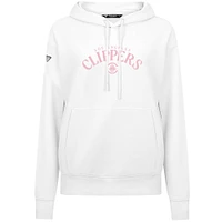 Sweat à capuche blanc Levelwear pour femme, motif LA Clippers, Fête des Mères, arqué