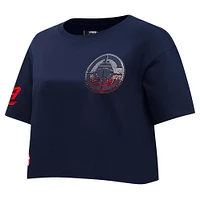 Women's Pro Standard Navy LA Clippers Jewels Boxy Cropped T-Shirt