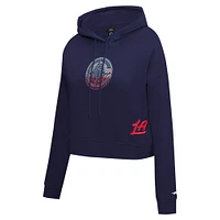 Women's Pro Standard Navy LA Clippers Jewels Cropped Pullover Hoodie