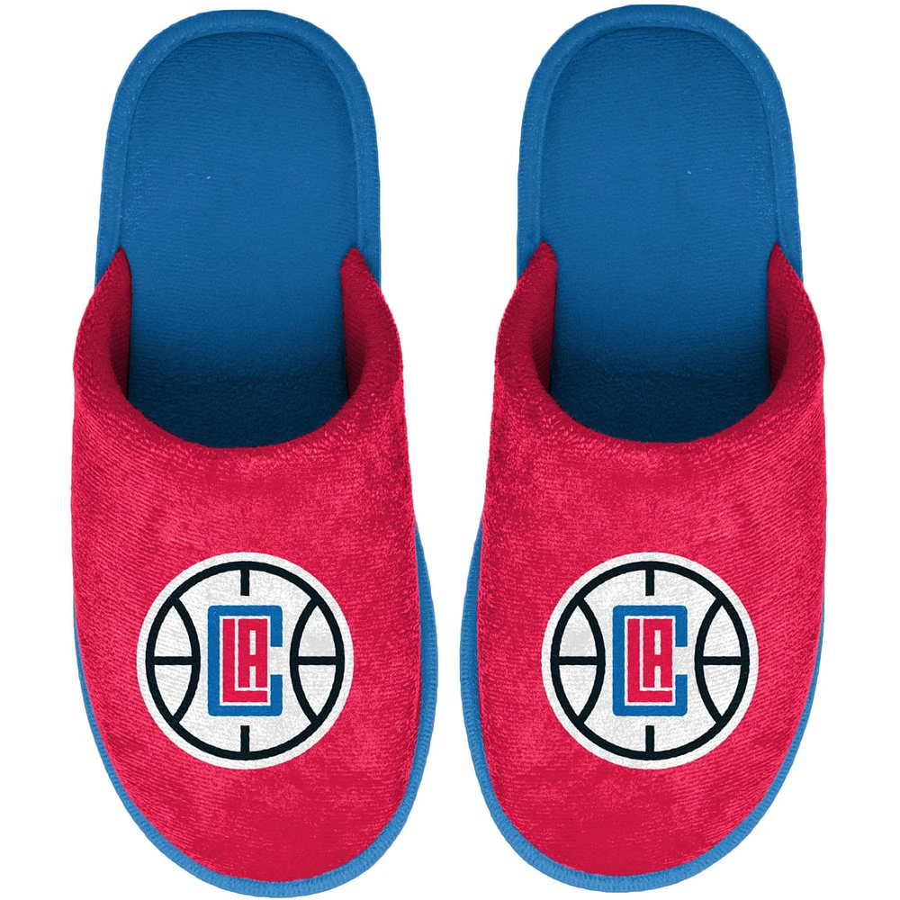 Youth FOCO Red LA Clippers Big Logo Scuff Slippers