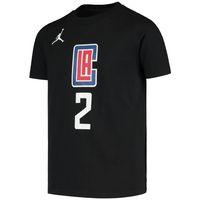 Youth Jordan Brand Kawhi Leonard Black LA Clippers Statement Edition Name & Number T-Shirt