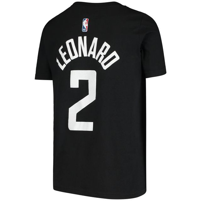 T-shirt Jordan Brand Kawhi Leonard noir LA Clippers Statement Edition pour jeune avec nom et numéro