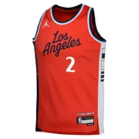 Maillot Swingman Jordan Brand Kawhi Leonard rouge pour jeune LA Clippers - Édition Statement