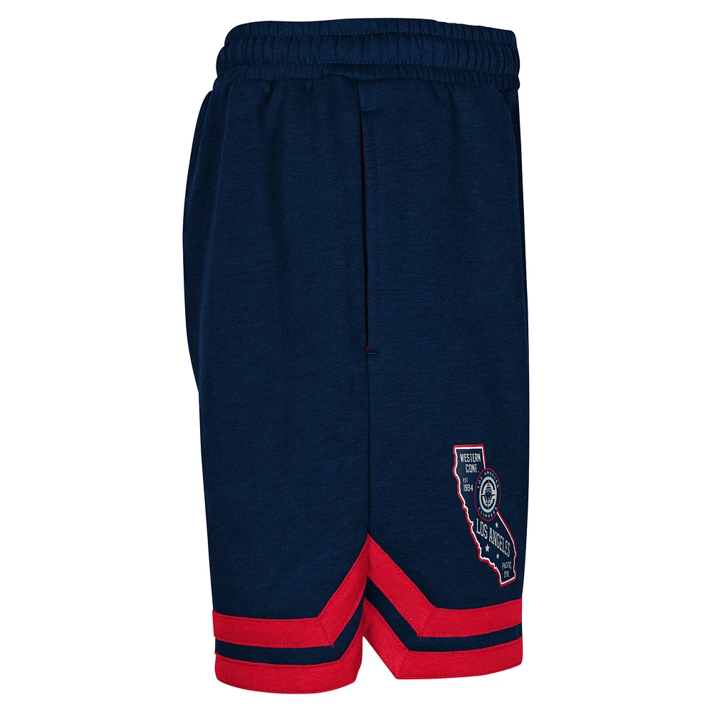 Youth Navy LA Clippers Teardrop Fleece Shorts