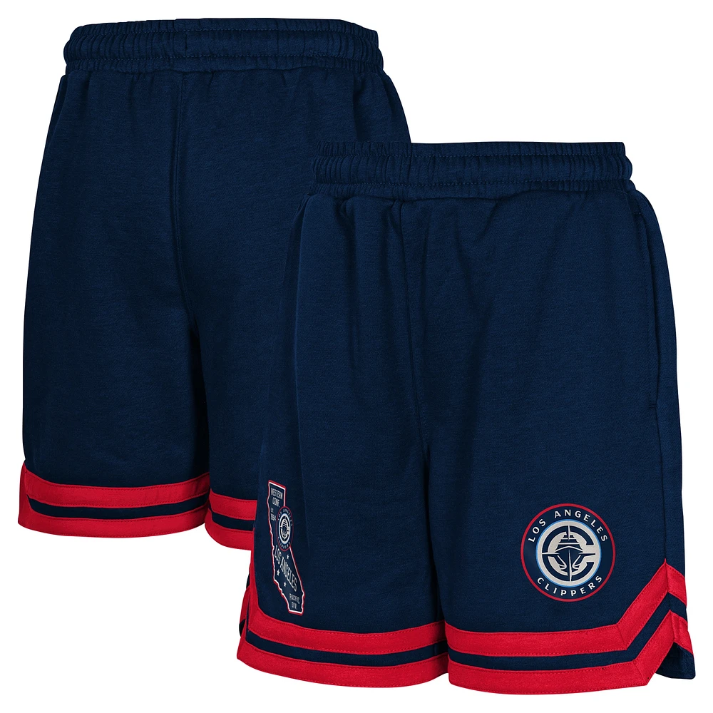 Short en polaire bleu marine pour jeunes LA Clippers Teardrop