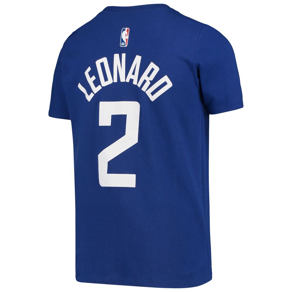 Youth Nike Kawhi Leonard Blue LA Clippers Icon Edition Name & Number Performance T-Shirt