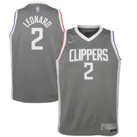 Youth Nike Kawhi Leonard Gray LA Clippers 2020/21 Swingman Player Jersey - Earned Edition